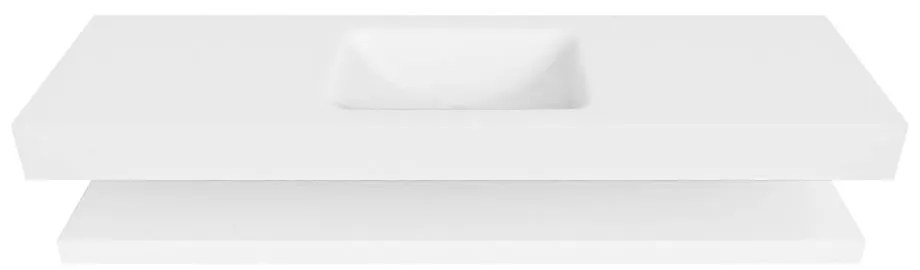 Zaro Alan badmeubel 160cm met planchet talc en vrijhangende wastafel cloud midden zonder kraangat talc