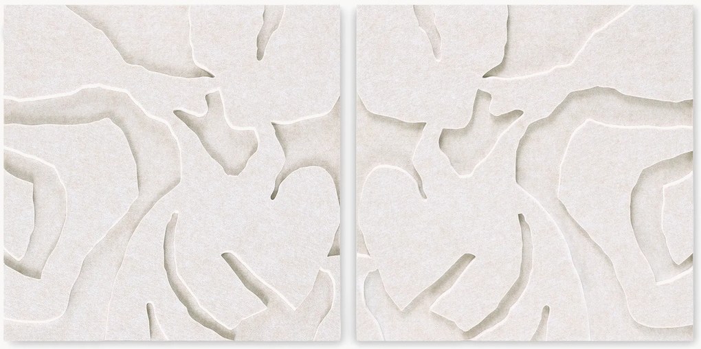Modulaire akoestische wandkunst Soft Embrace 1+2, 2-delig