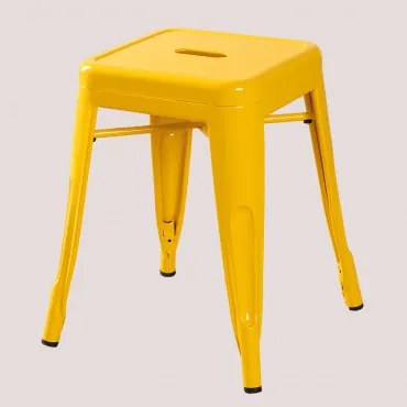 Stapelbare Lage Kruk 45 Cm In Staal Lix Geel – Fresia - Sklum