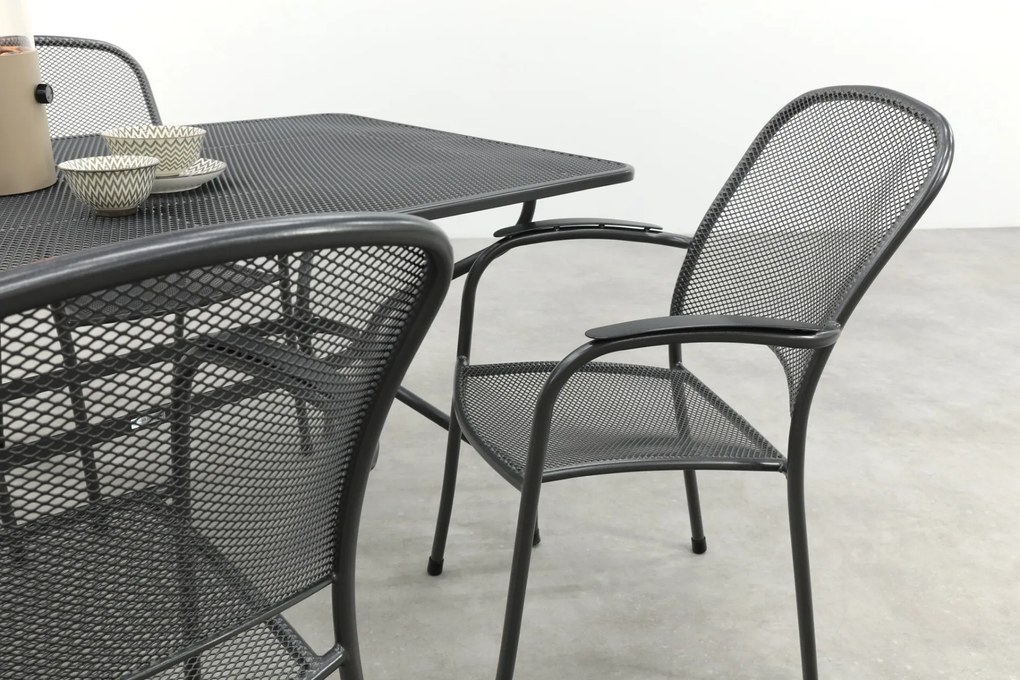 Royal Garden Carlo stapelbare tuinset strekmetaal 160x90 cm.