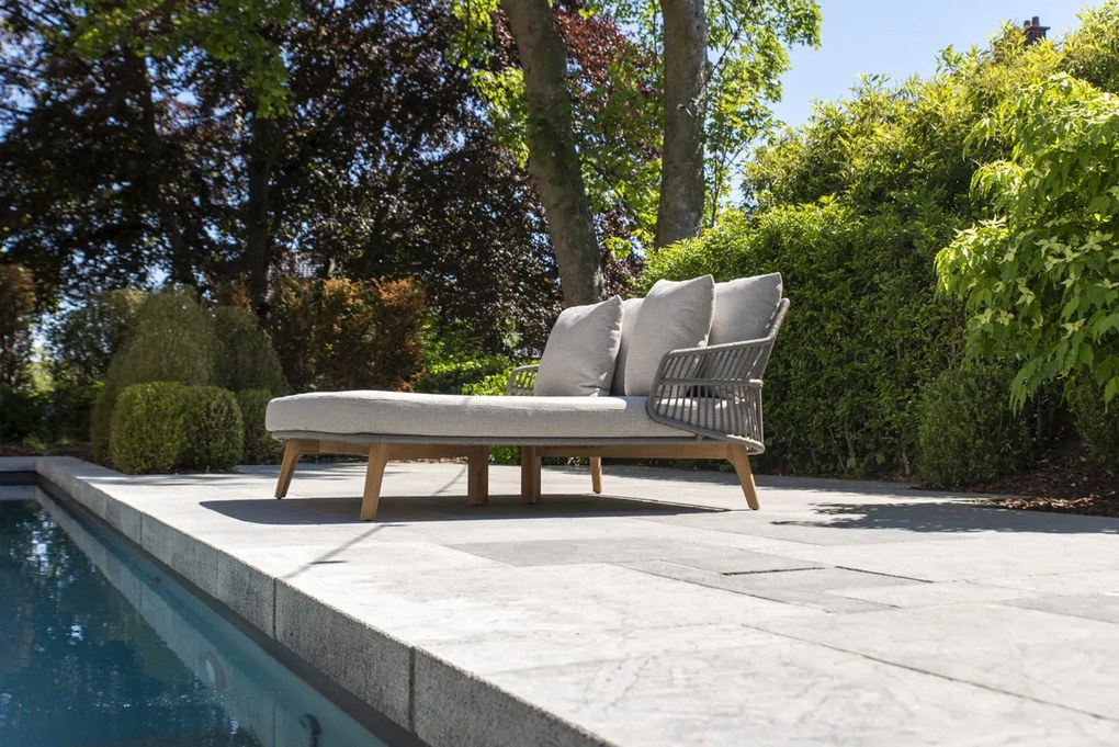 4 Seasons Outdoor Ancora 2-persoons daybed Teak Silver Grey * SALE *  Ligbed    antraciet weerbestendig