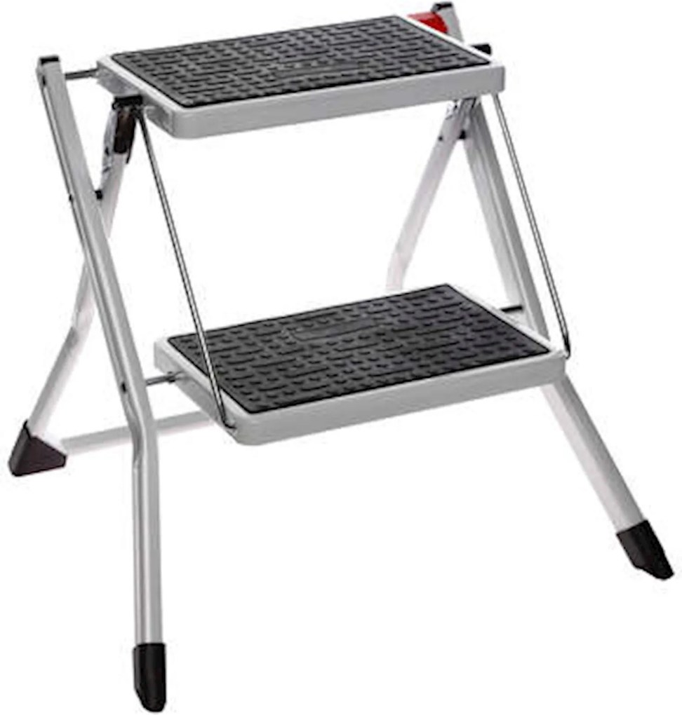 5Five Huishoudtrapje - 2 treden - Metaal - Inklapbaar - 50 cm - Veilig en compact