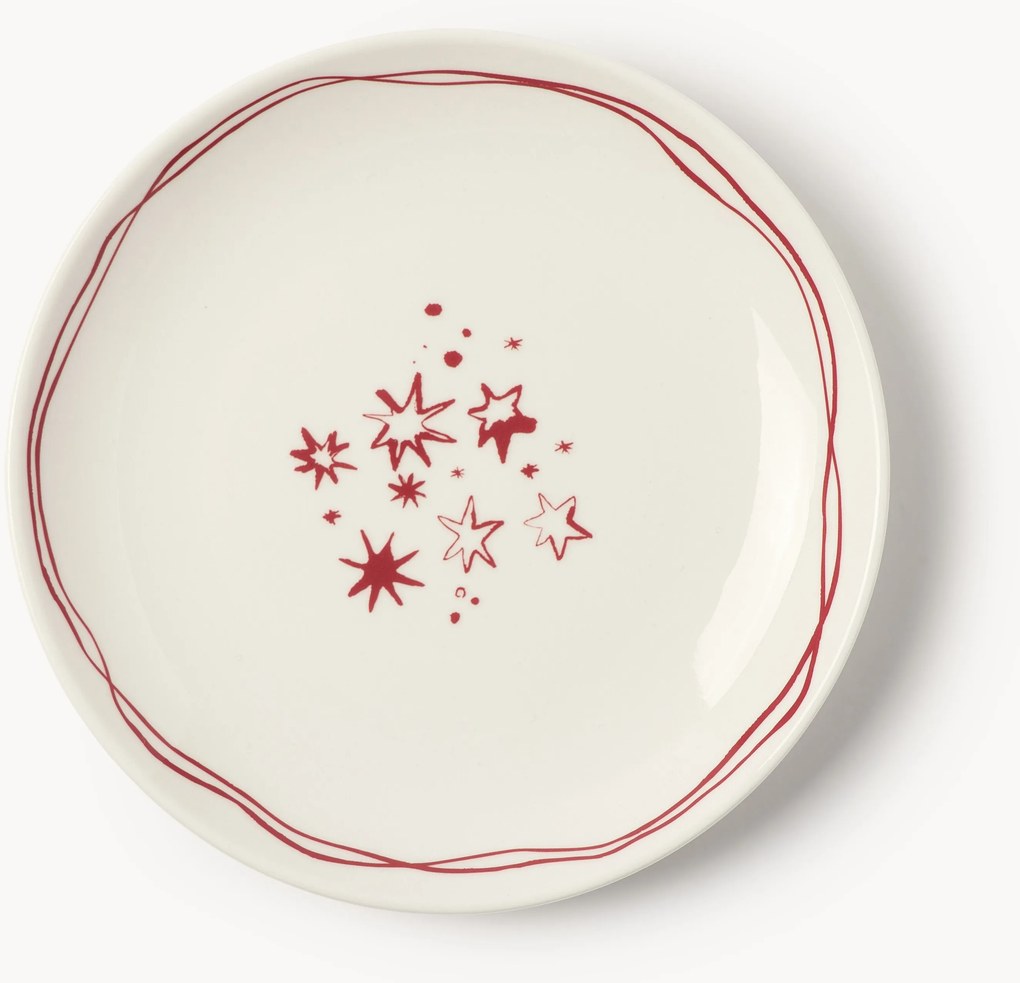 Designer kerstdessertbordjes Clarette van Agathe Marty, 4-delig