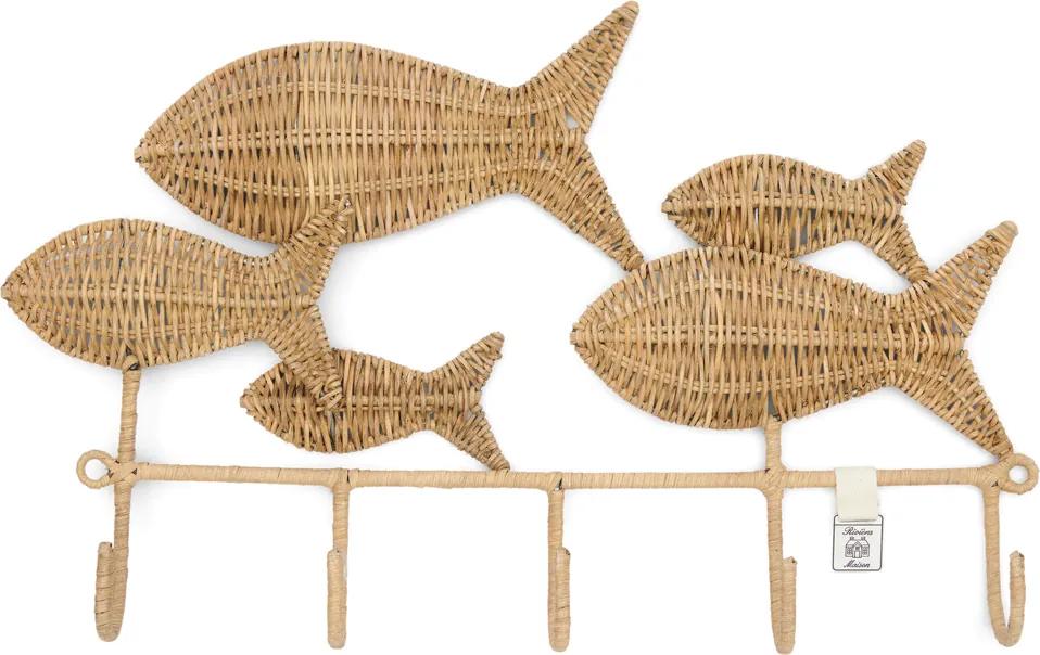 Rivièra Maison - Rustic Rattan Happy Fish Coat Rack - Kleur: naturel
