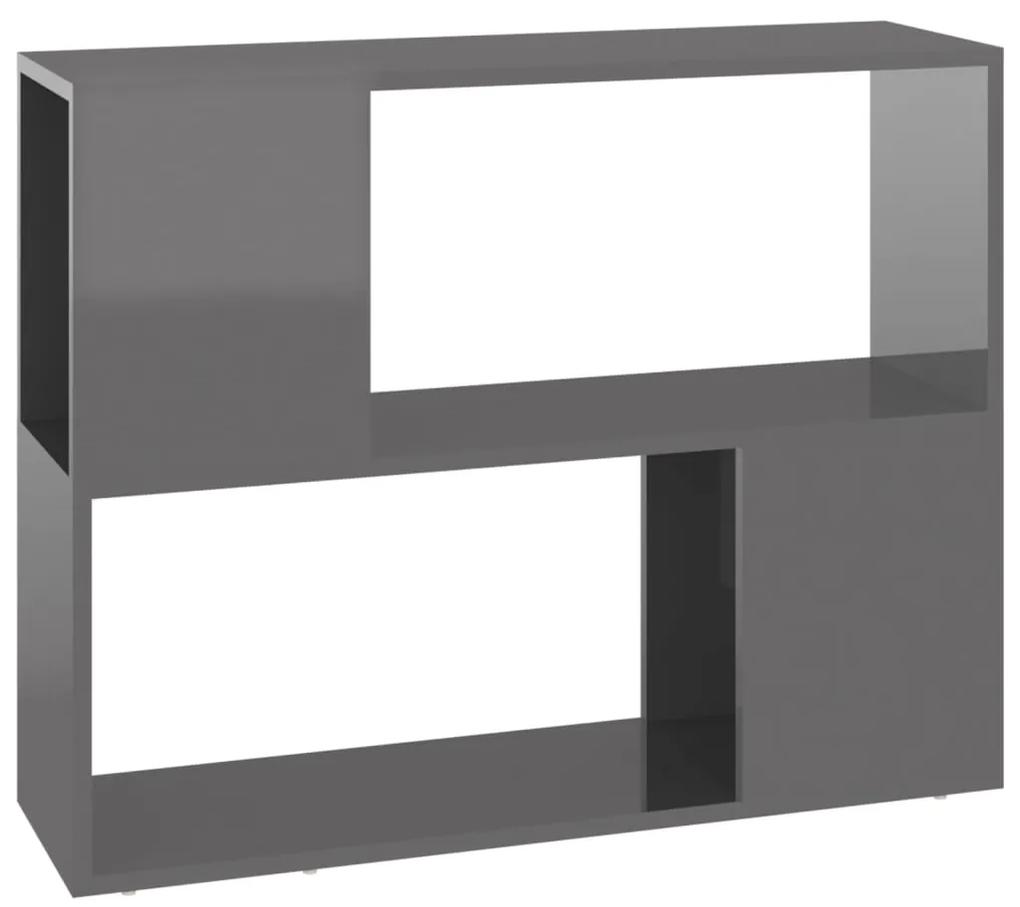 vidaXL Tv-meubel 80x24x63 cm spaanplaat hoogglans grijs
