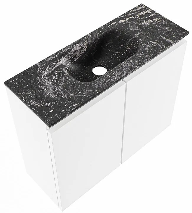 Mondiaz Ture DLux toiletmeubel 60cm talc met wastafel lava midden zonder kraangat