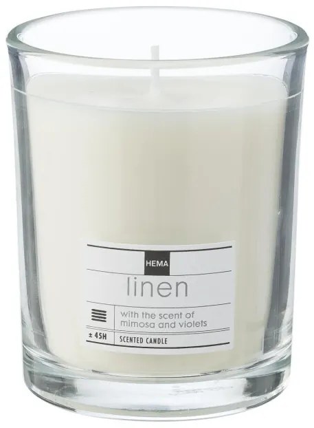 Geurkaars In Glas Linen