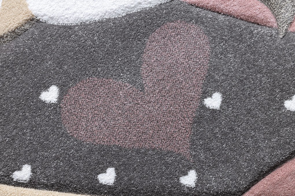 Tapijt PETIT FLAMINGOS Flamingo's  HARTJES grijskleuring