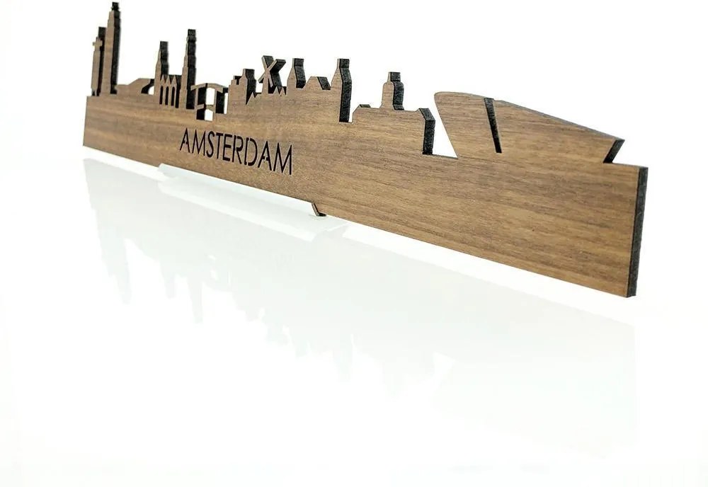Standing Skyline Amsterdam Noten - 60 cm