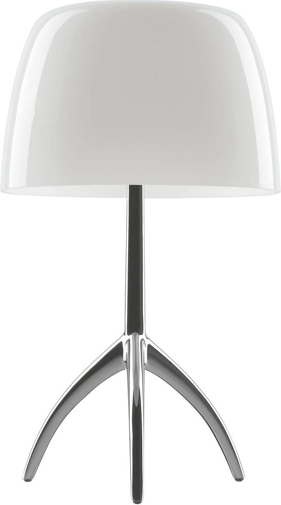 Foscarini Lumiere Grande tafellamp met aan-/uitschakelaar en aluminium onderstel wit