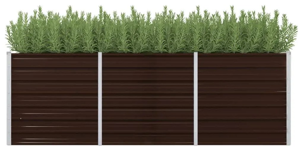 vidaXL Plantenbak verhoogd 240x80x77 cm gegalvaniseerd staal bruin