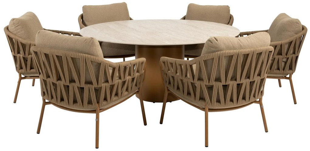 4 Seasons Outdoor Biarritz low dining tuinstoel amber SALE Tuinstoel beige weerbestendig