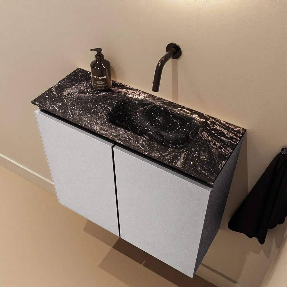 Mondiaz Ture DLux toiletmeubel 60cm plata met wastafel lava rechts zonder kraangat