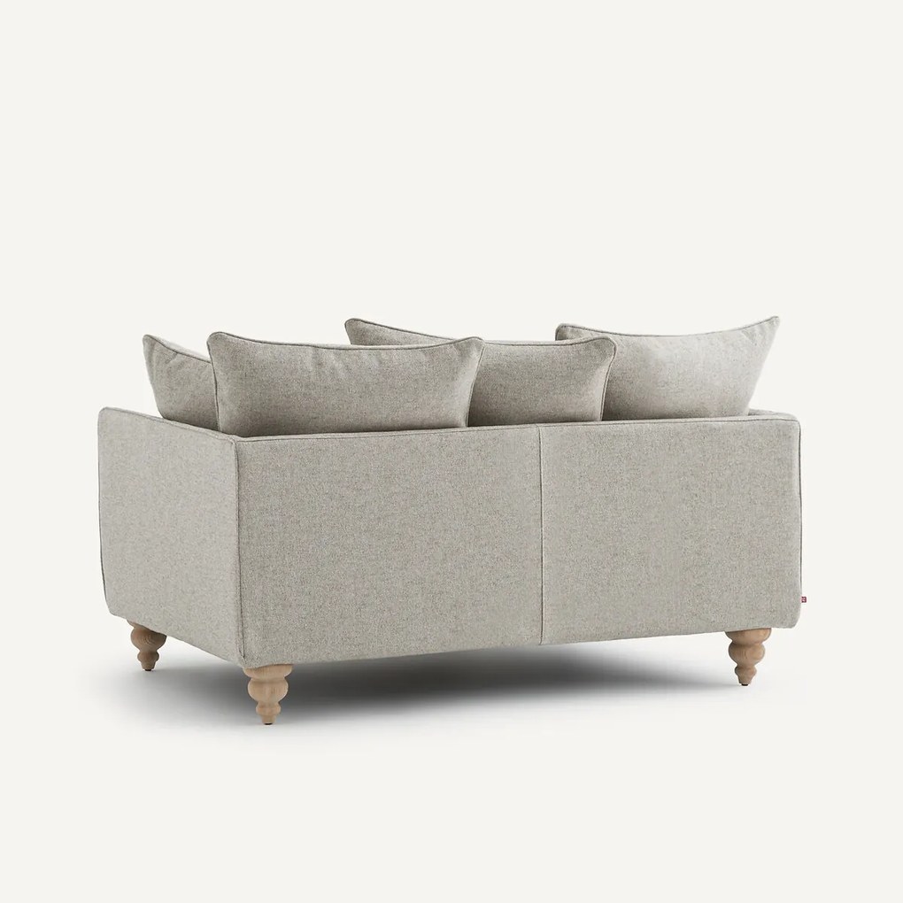 Compacte 3-zitsbank van viscose met structuur en linnen, LAZARE