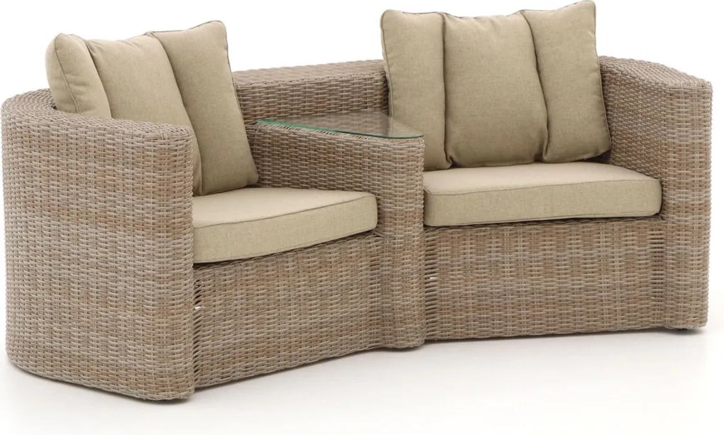 Loveseat Tuin Intenso   | Wicker (vlechtwerk) | 2 personen | Tuinbank Beige | 193cm | Incl. kussens | Kees Smit Tuinmeubelen