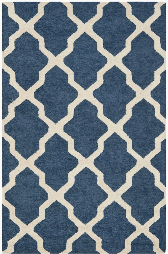 Handgetuft laagpolig wollen vloerkleed Ava