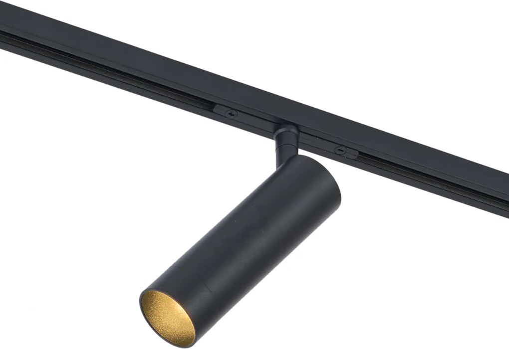 Modern railsysteem zwart met 6 spots en 4 hanglampen easylift 1-fase - Slimline Uzzy Tira