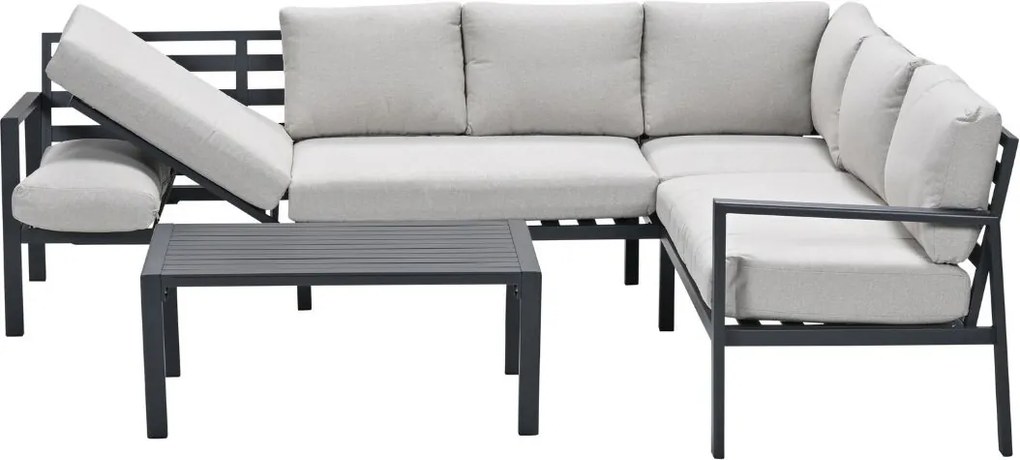 Garden Impressions Denver loungeset 4-delig rechts – donker grijs