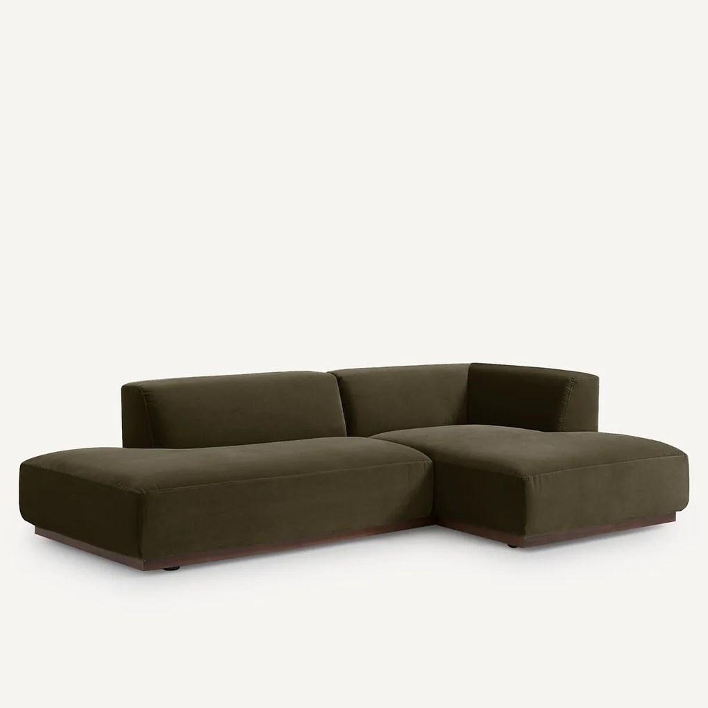 Rechter hoekbank XL in fluweel, Jacopo