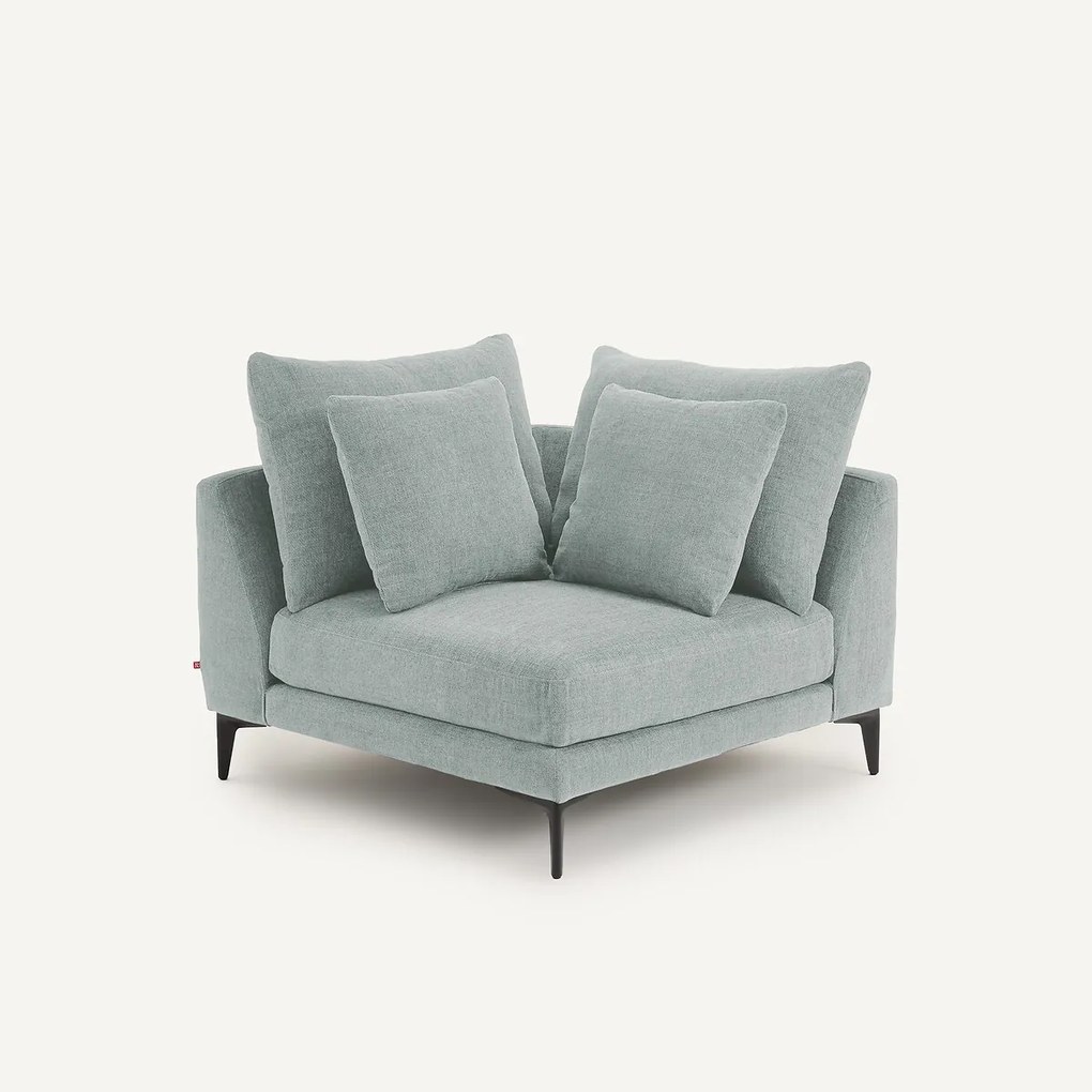 Hoekbank van gevlochten polyester, MODERNISTE, ontwerp Emmanuel Gallina