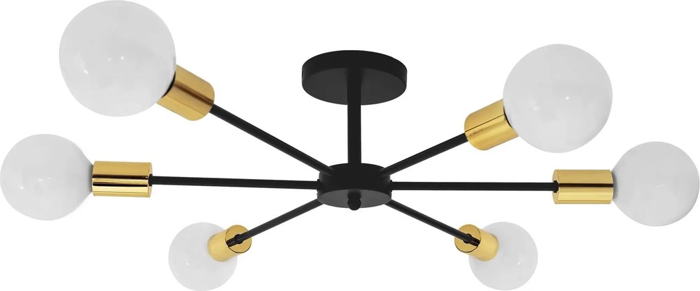 Spider Lamp 6 Zwart Goud APP501-6C