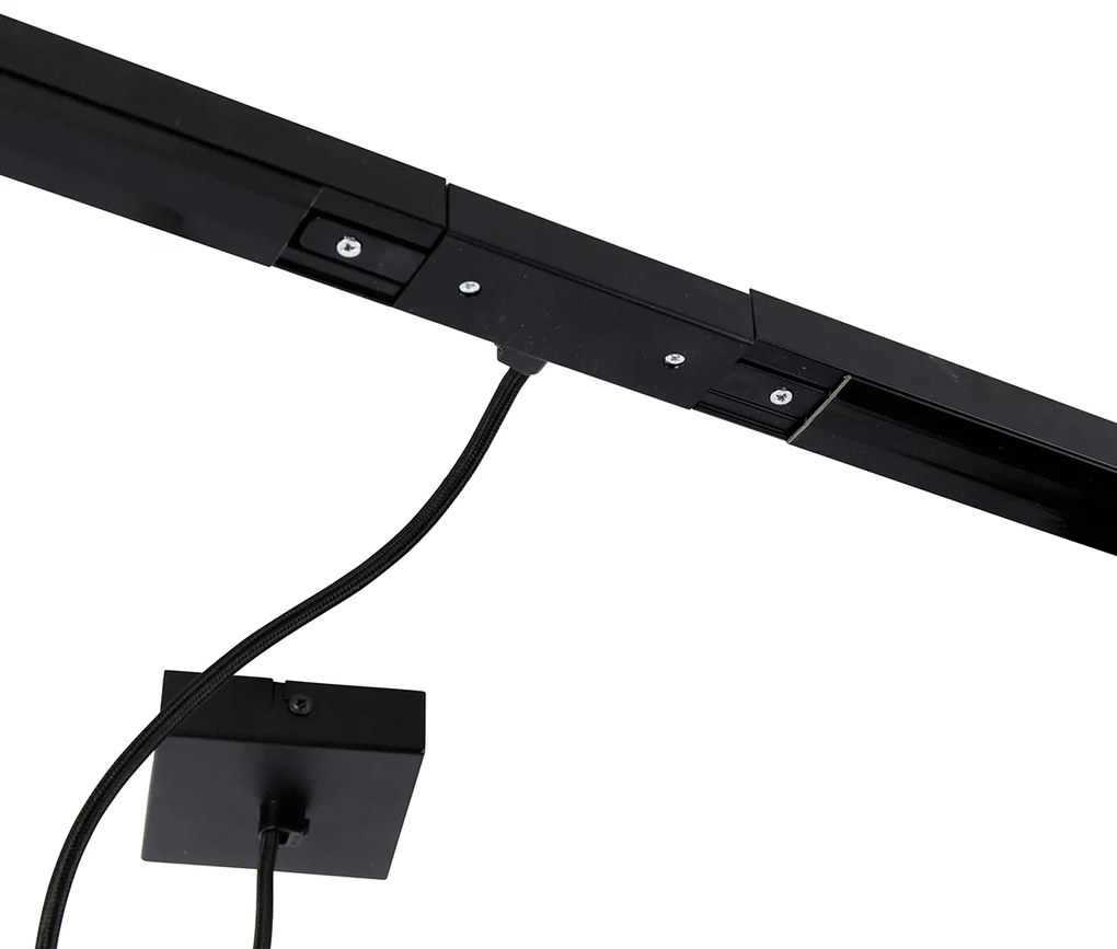 1-fase railsysteem donkerbrons met 4 spots en I voeding vierkant - Jeana