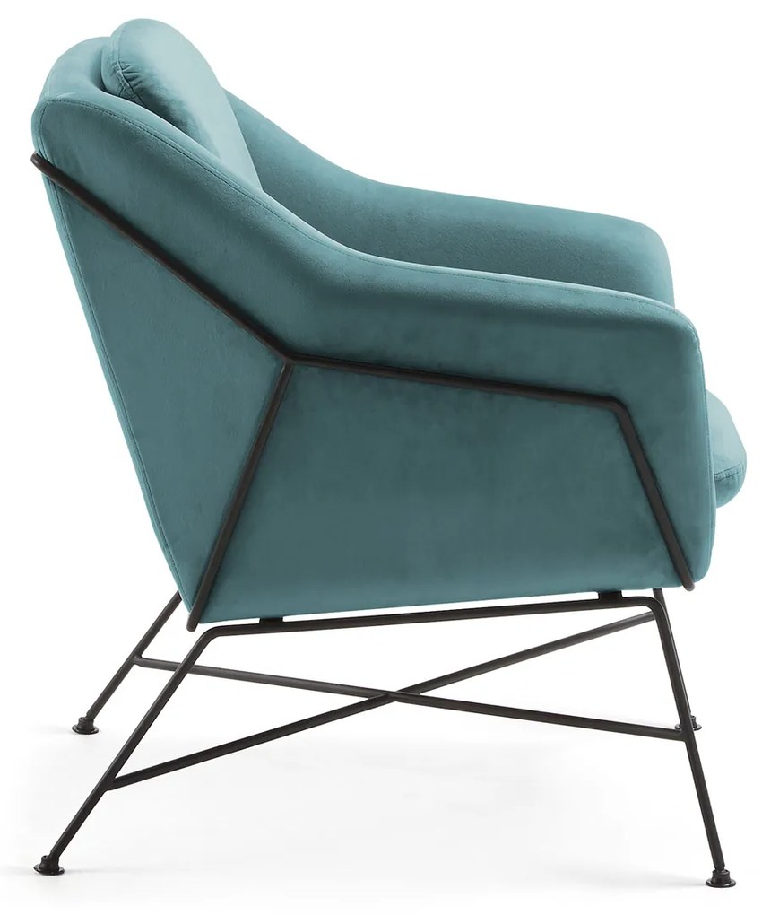 Kave Home Brida Armfauteuil Fluweel Turquoise