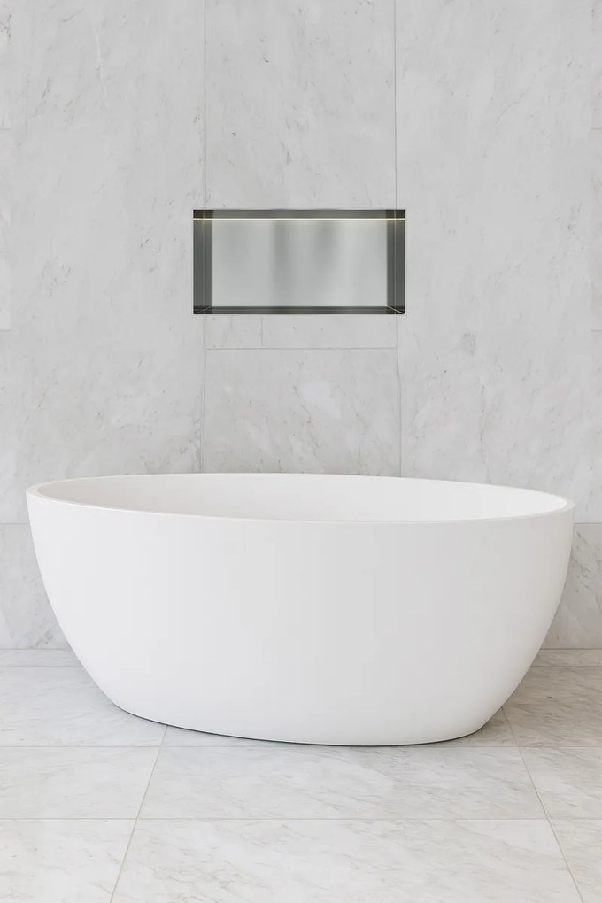 Hotbath &More frameless inbouwnis met verlichting 30x60x10cm RVS