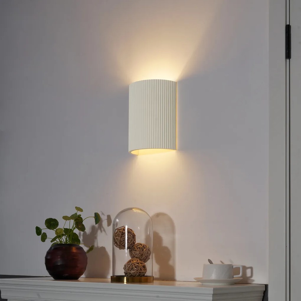 Scandinavische wandlamp wit ovaal - Plaster