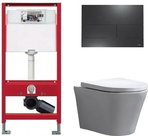 Tece Toiletset - Inbouw WC Hangtoilet wandcloset - Saturna Tece Square Mat Zwart
