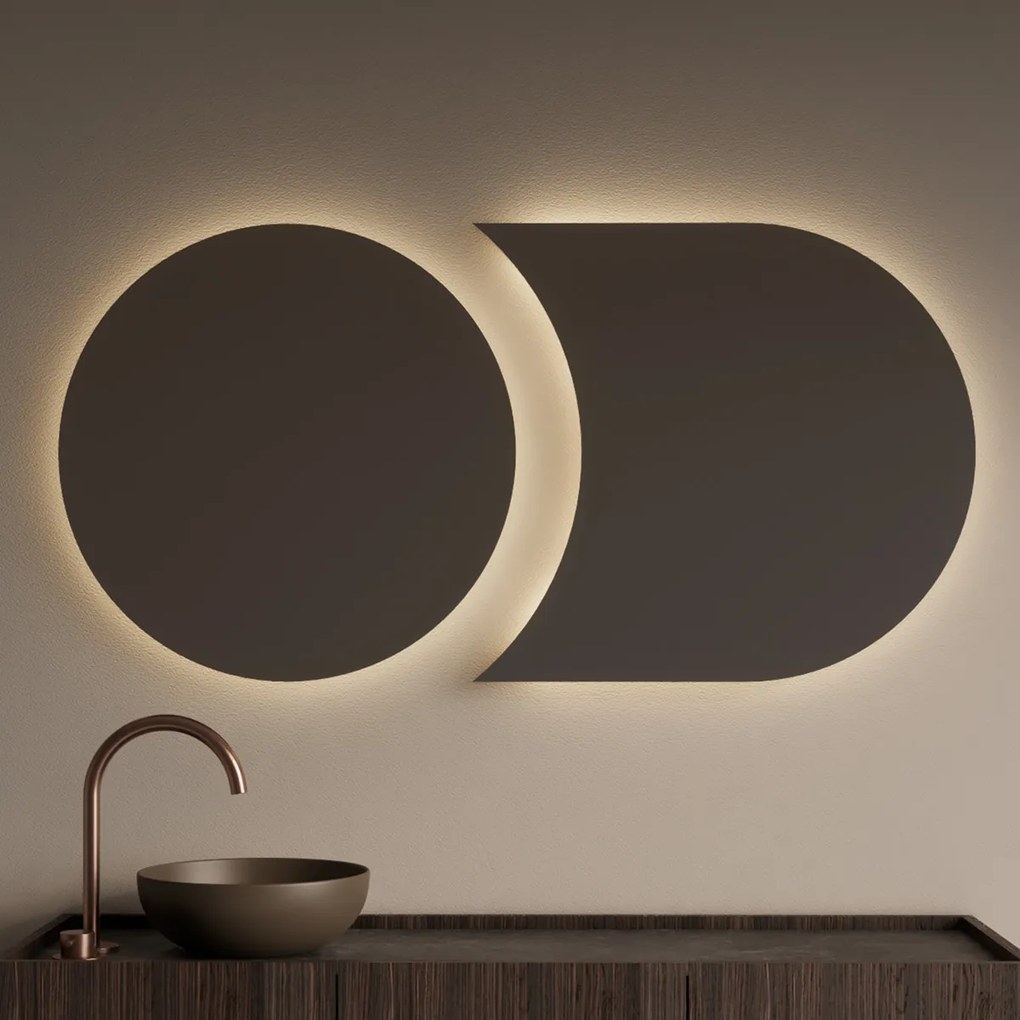 Gliss Design Eris spiegel tweevormig 70 + 80x70cm met handsensor