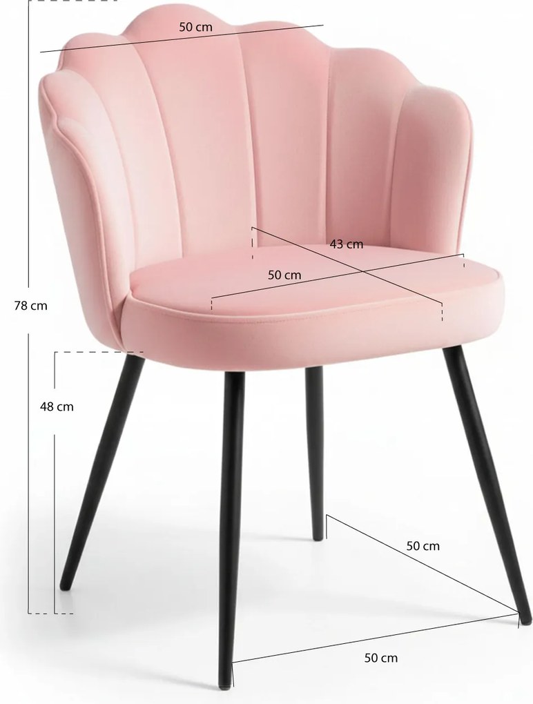 Blume Fluwelen Stoel Zwart Poten