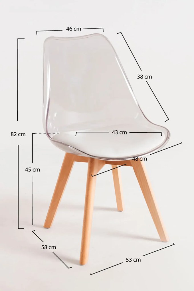 Set 4 Stoelen Synk Transparante Zitting