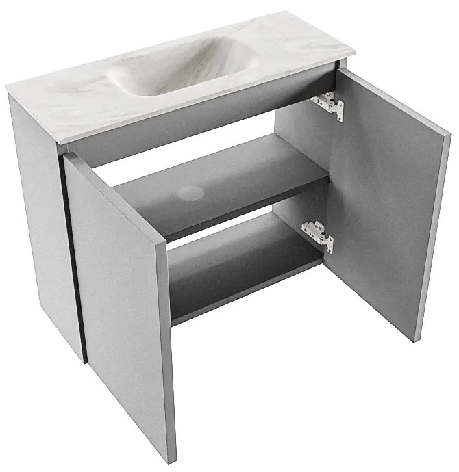 Mondiaz Ture DLux toiletmeubel 60cm plata met wastafel ostra midden met kraangat