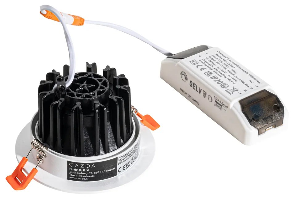 Inbouwspot wit 9,5cm incl. LED 1300 lm dimbaar IP65 - Gaius