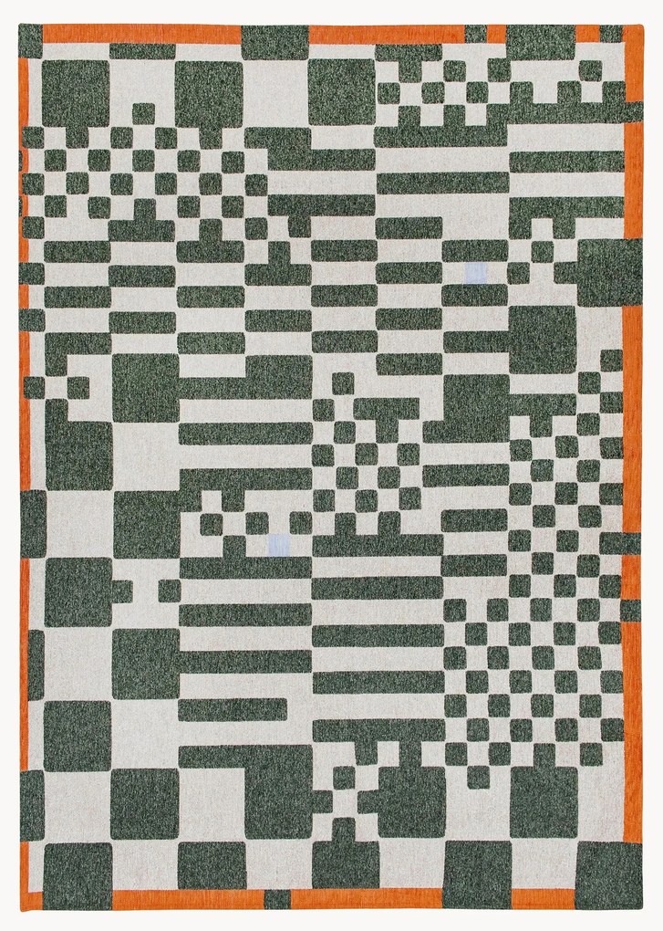 Wasbaar platgeweven jacquard vloerkleed Chess