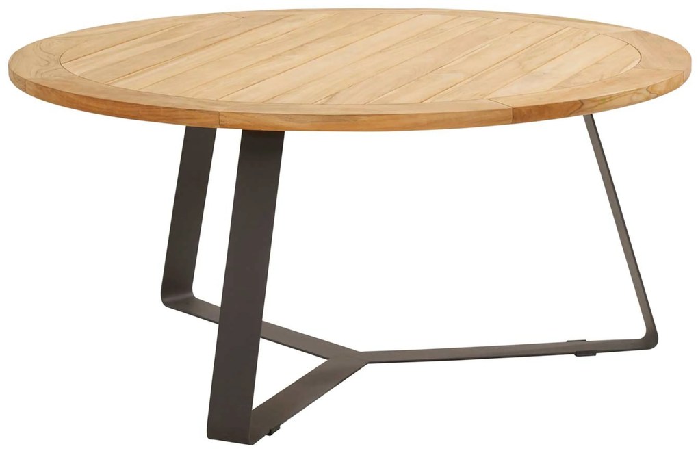 Tuintafel rond 160 cm Aluminium Grijs Basso teak