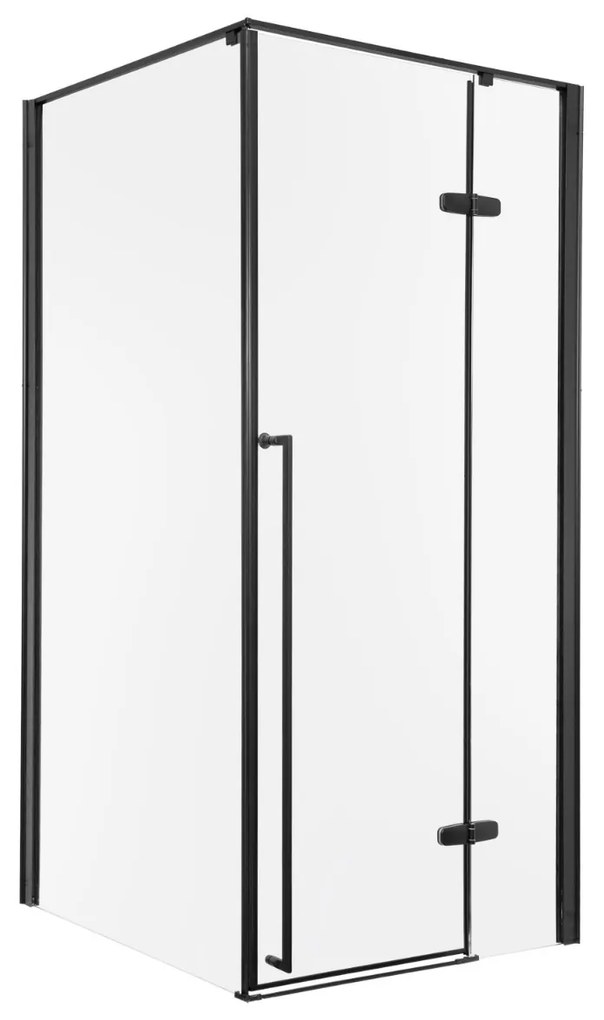 Kerra Long douchecabine zwart 80x90cm met 80cm deur