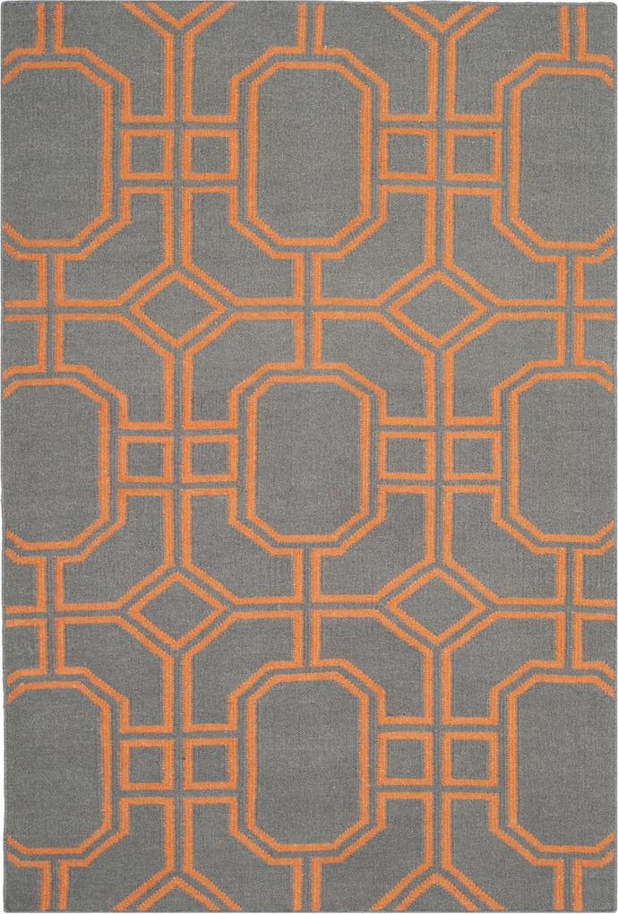 Safavieh | Handgeweven vloerkleed Bellina 120 x 180 cm blauw, oranje vloerkleden wol vloerkleden & woontextiel vloerkleden