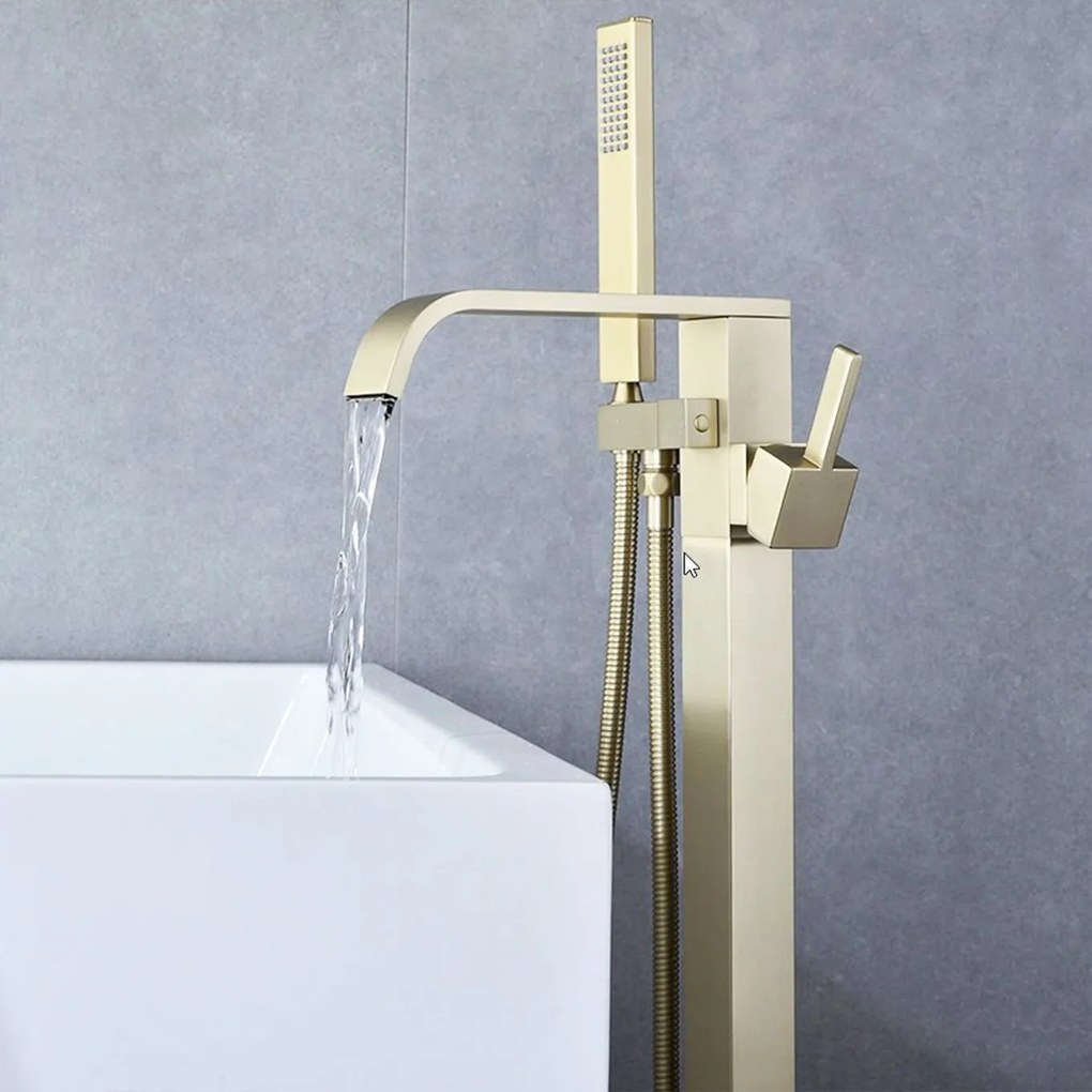 Vloeren badmengkraan Rea Carat Gold Brush