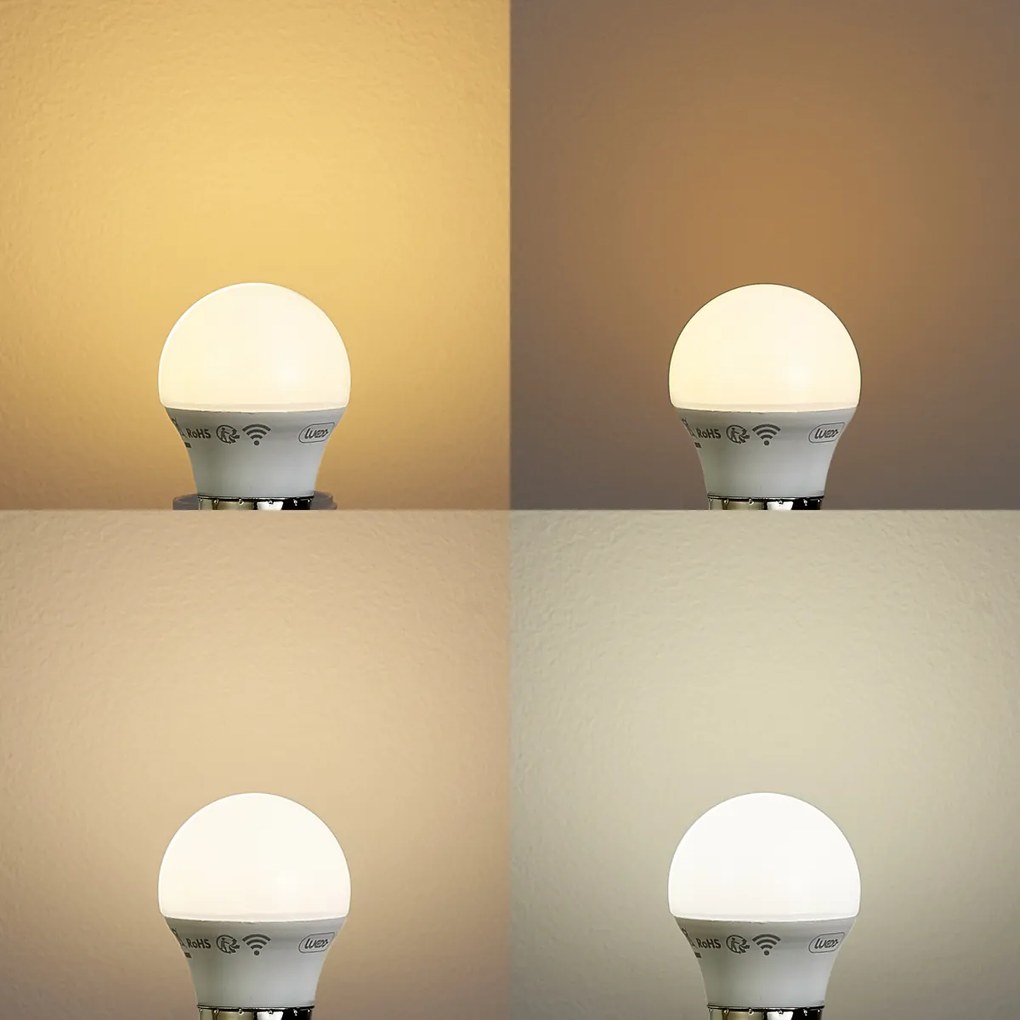 Set van 5 smart E27 dimbare LED lampen P45 opaal 4.9W 470 lm 2200-4000K