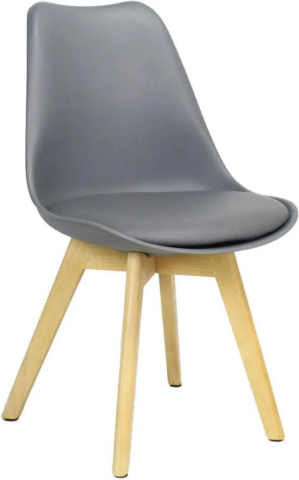 Viverne | Eetkamerstoel Zurich breedte 48 cm x diepte 52 cm x hoogte 84 cm donkergrijs eetkamerstoelen kunststof, hout, kunstleer (imitatieleer) meubels stoelen & fauteuils