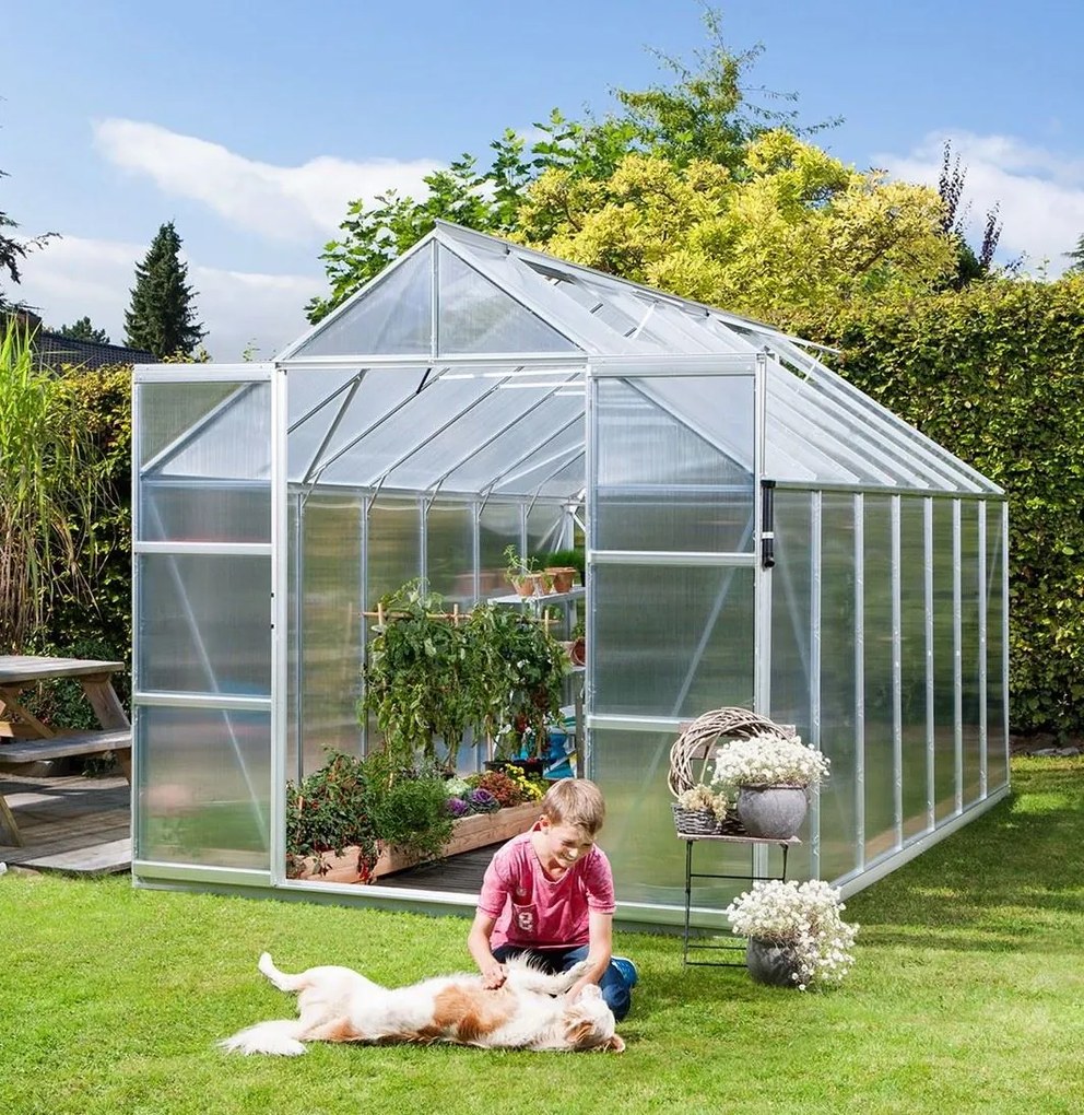 Vitavia Uranus serre - 11,5m² - met 4 mm polycarbonaat - Aluminium