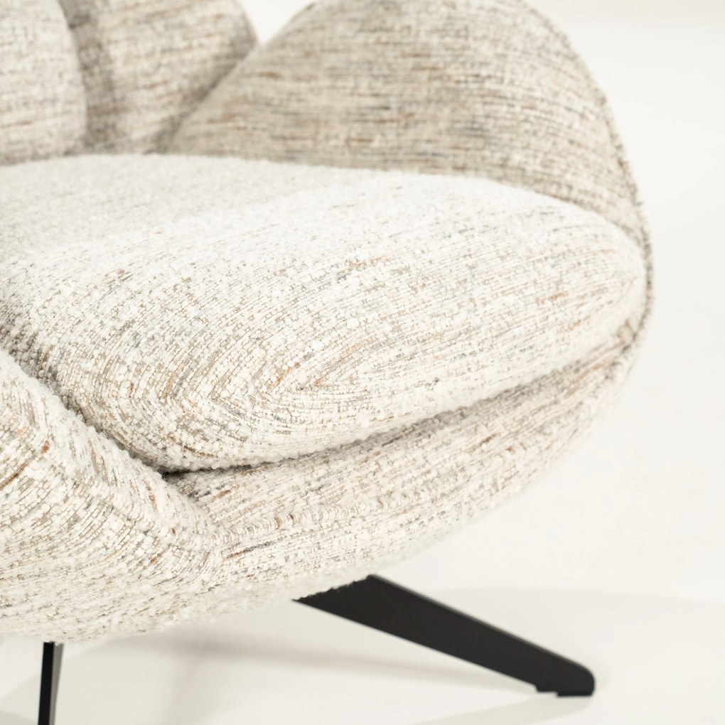 Draaibare Fauteuil Met Voetenbank Beige