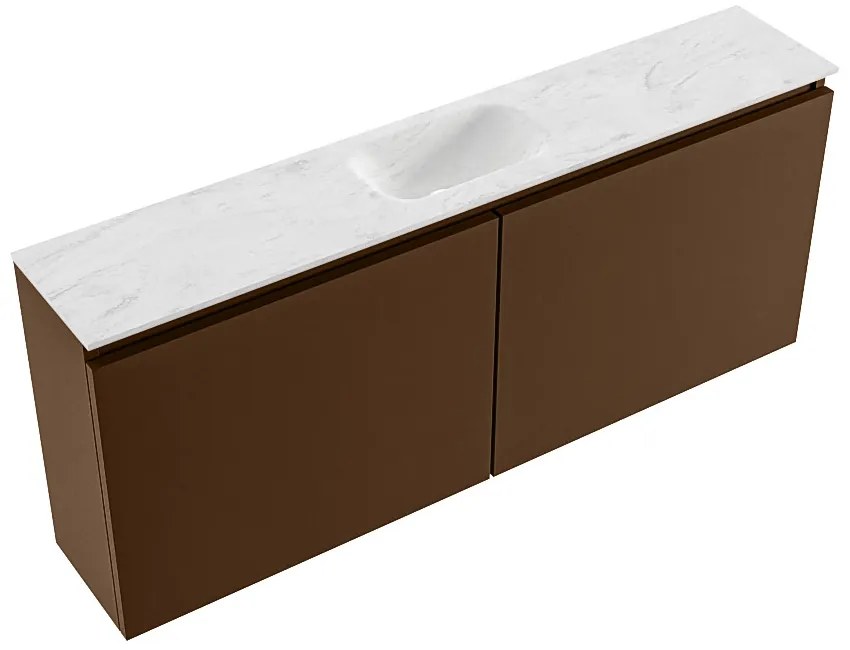 Mondiaz Ture DLux toiletmeubel 120cm rust met wastafel opalo midden met kraangat