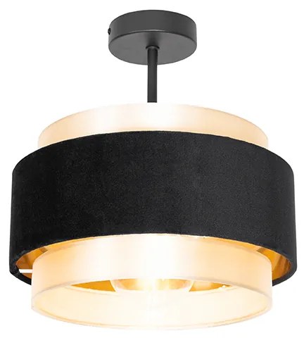 Moderne plafondlamp zwart met goud - Elif