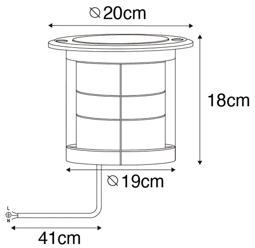 Set van 6 dimbare buiten grondspots zwart IP65 incl LED - Delux Honey Modern GU10 IP65 Buitenverlichting