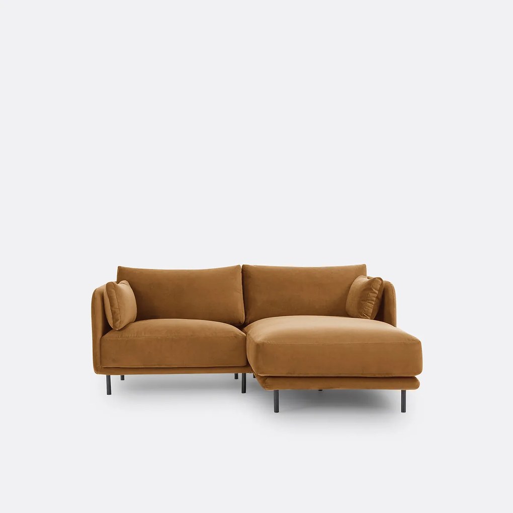 Compacte rechthoekige bank, fluweel Victor