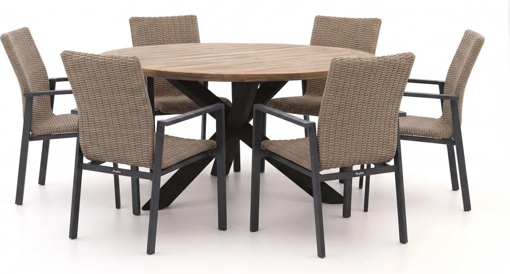 Diningset Manifesto  | 6 personen teakhout | Tuinset stapelbaar | 7-delig | Kees Smit Tuinmeubelen