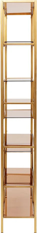Hoog Wandrek Staal Met Glas Goud - 115x30x195cm.